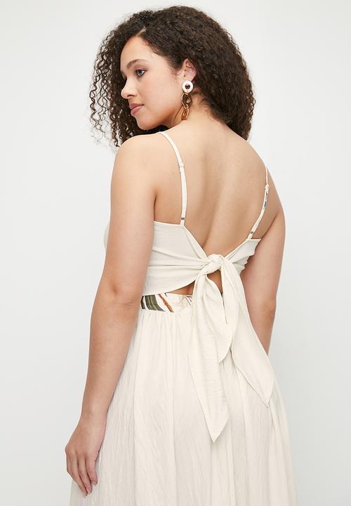 MILLA - Co-ord built up strappy shell - delicate botanical double border