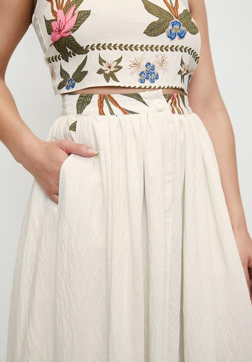 MILLA - Co-ord a-line maxi skirt -Delicate Botanical Double border