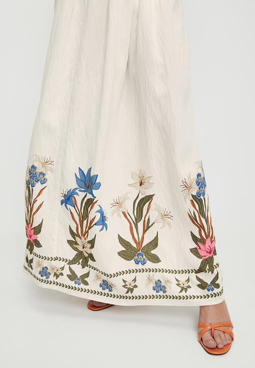 MILLA - Co-ord a-line maxi skirt -Delicate Botanical Double border