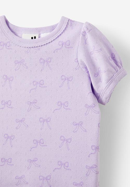 Cotton On - Ella short sleeve pyjama set - vintage lilac/ditsy bows