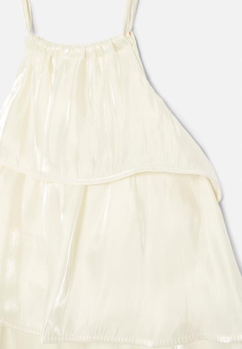 Pop Candy - Tiered cami dress - white