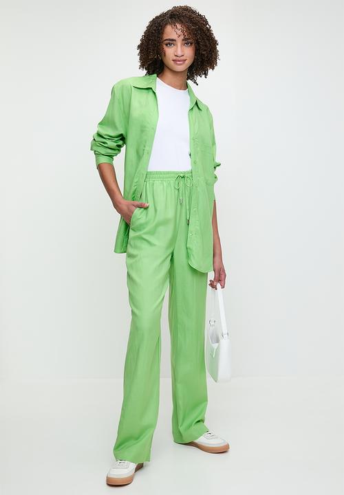 Me&B - Straight Leg Linen Pants - Mint