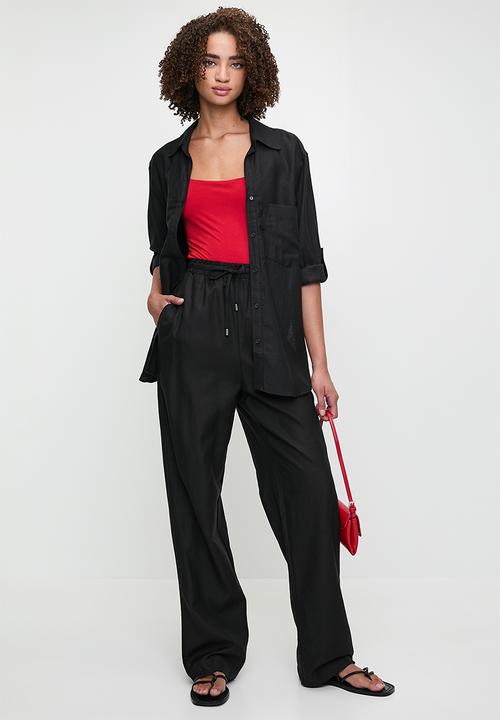 Me&B - Linen One Pocket Shirt  - Black