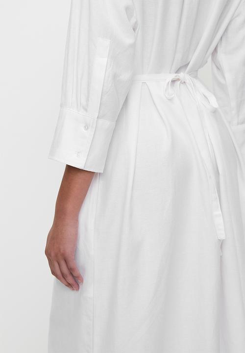 Me&B - Linen Tunnel Shirt Dress - White