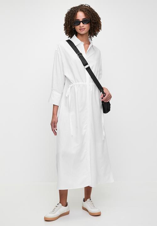 Me&B - Linen Tunnel Shirt Dress - White