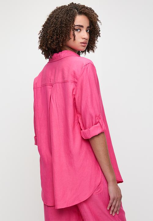 Me&B - Linen One Pocket Shirt  - Pink