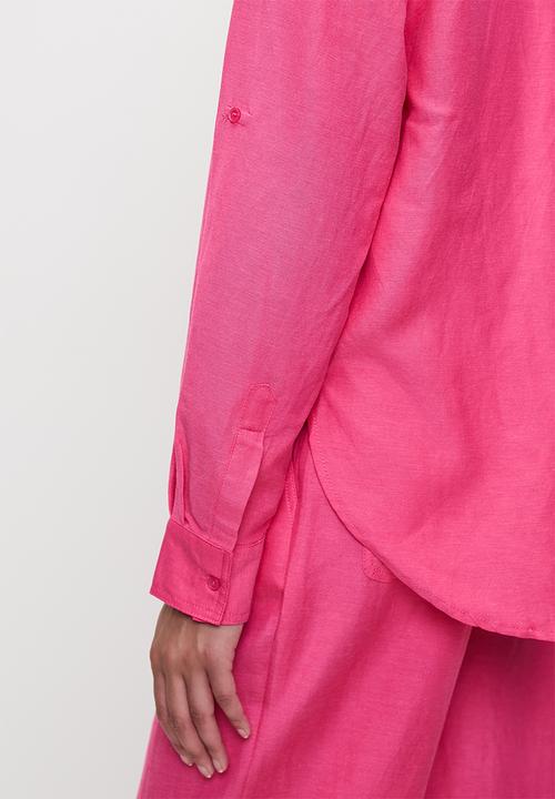 Me&B - Linen One Pocket Shirt  - Pink