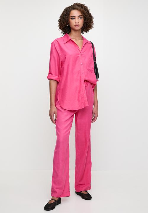 Me&B - Linen One Pocket Shirt  - Pink