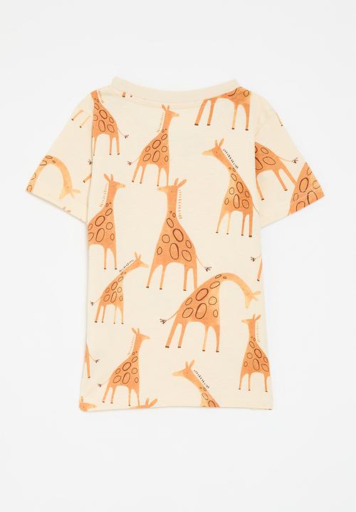 Pop Candy - Printed crew neck tee - light brown