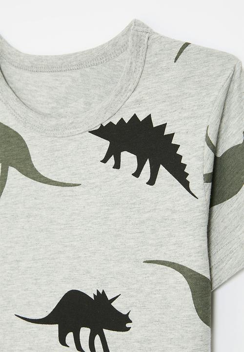 Pop Candy - Dino print tee - grey