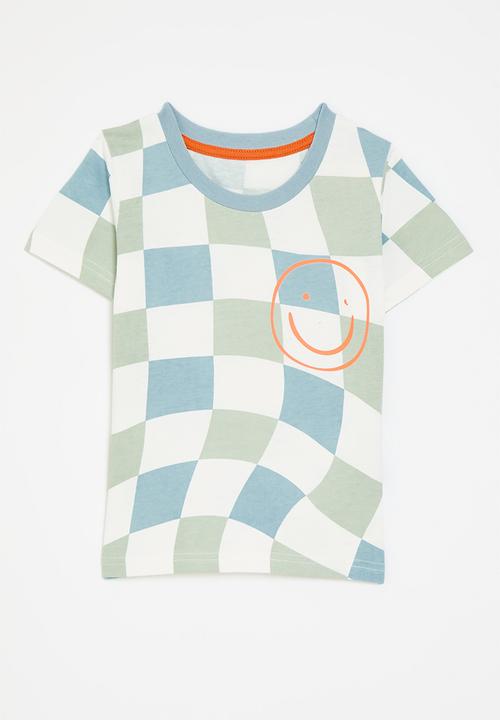Pop Candy - Checker board crew tee - multi