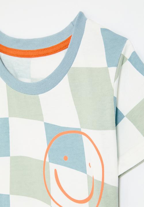 Pop Candy - Checker board crew tee - multi