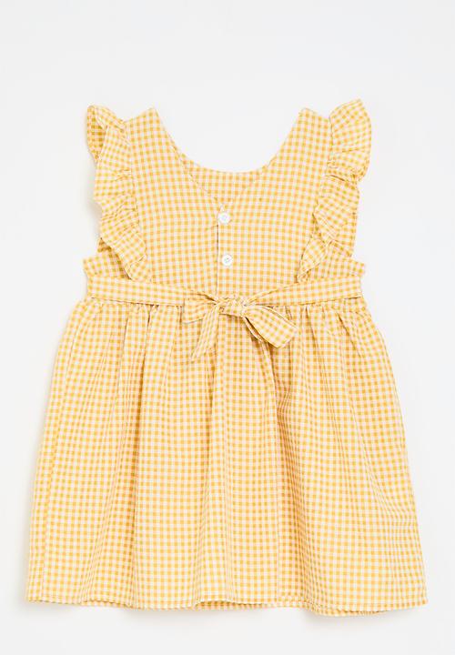 Pop Candy - Frilled gingham dress - yellow