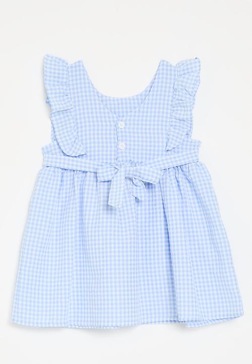 Pop Candy - Frilled gingham dress - blue