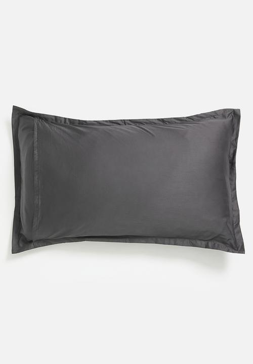 Sixth Floor - T400 Egyptian cotton oxford King pillowcase - graphite