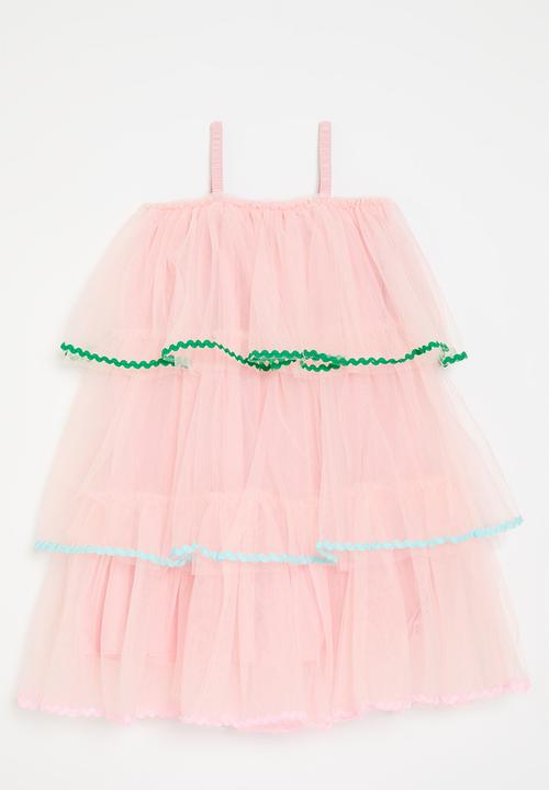 Pop Candy - Tiered mesh dress - pink 