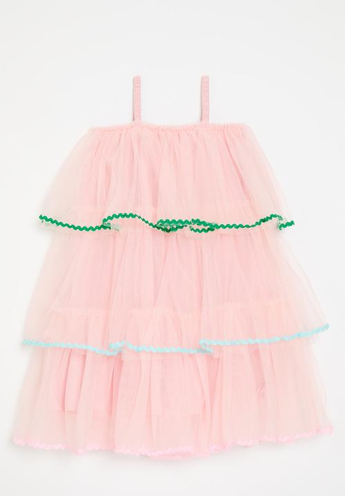 Pop Candy - Tiered mesh dress - pink 
