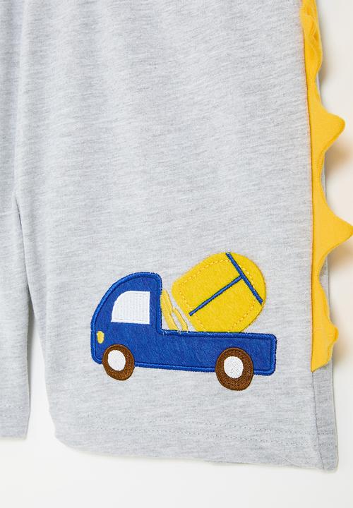 Pop Candy - Shorts-grey & yellow