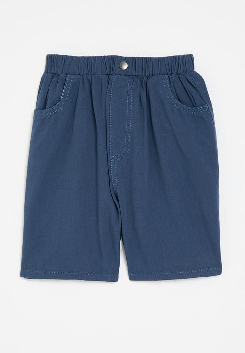 Pop Candy - Elasticated shorts-navy blue