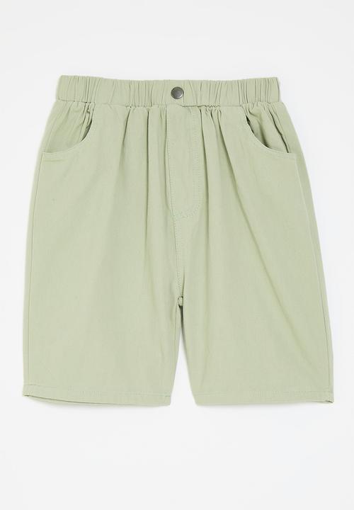 Pop Candy - Elasticated shorts-green