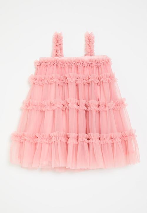 Pop Candy - Tiered mesh dress - pink