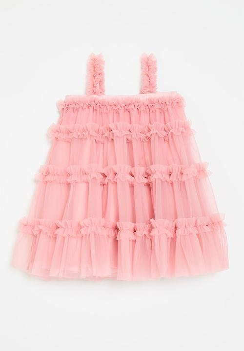 Pop Candy - Tiered mesh dress - pink