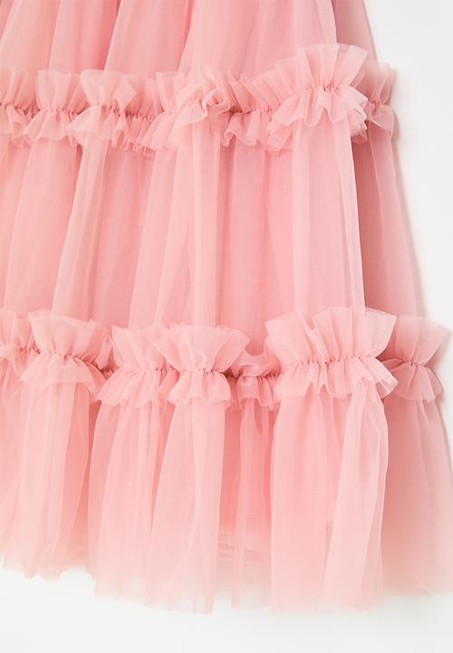 Pop Candy - Tiered mesh dress - pink