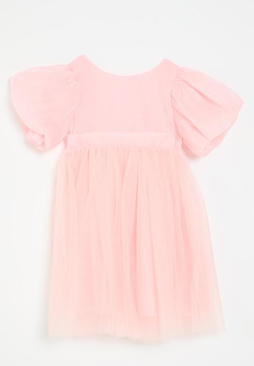 Pop Candy - Puff sleeve mesh dress - pink