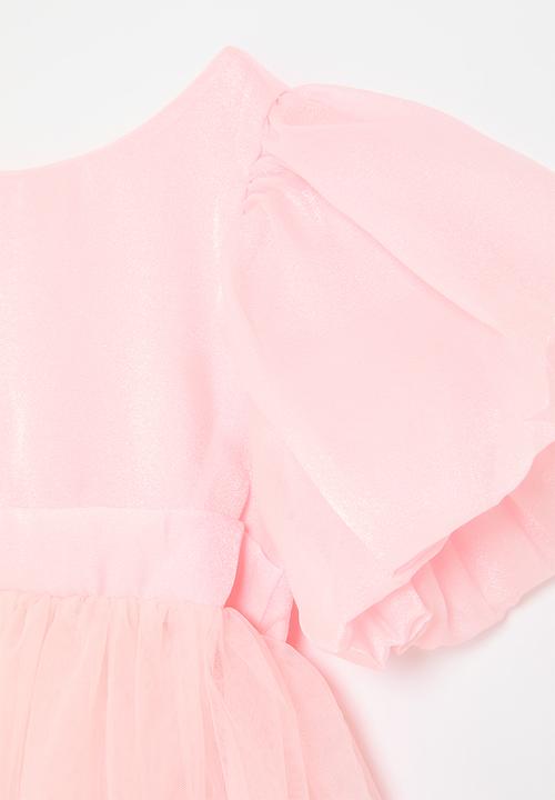 Pop Candy - Puff sleeve mesh dress - pink
