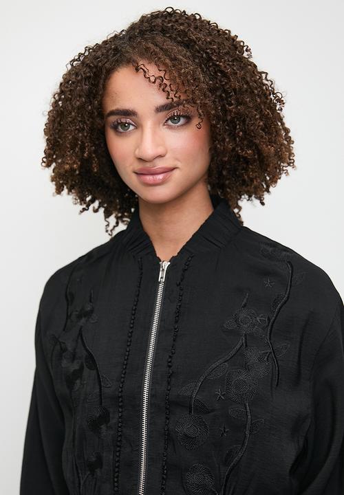 MILLA - Co-ord jacket with embroidery - black