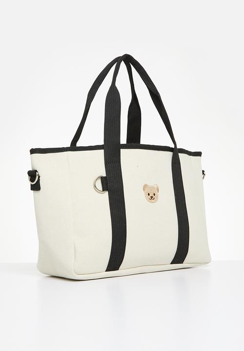 Pop Candy - Tote diaper bag - ecru & black