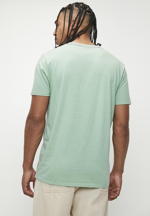 RVCA - Big Rvca Short sleeve Red Stitch Black Logo - Granite Green