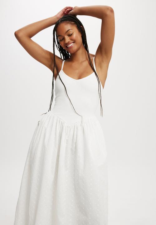 Romee Maxi Dress - White/Broderie