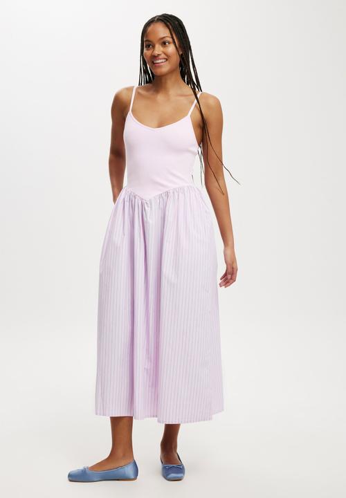Cotton On - Romee Maxi Dress - Pink & Blue Stripe