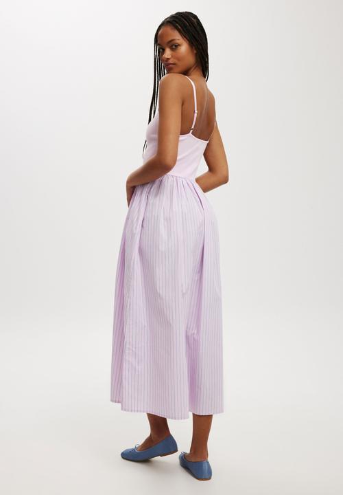 Cotton On - Romee Maxi Dress - Pink & Blue Stripe