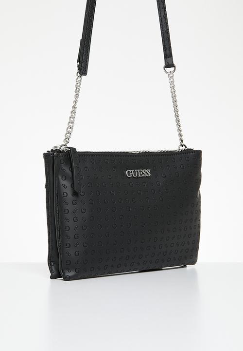 GUESS - Tidewood mini dbl zip crossbdy- black