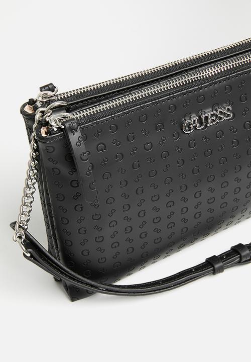 GUESS - Tidewood mini dbl zip crossbdy- black