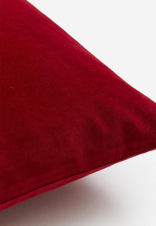 H&M - Cotton velvet cushion cover - red