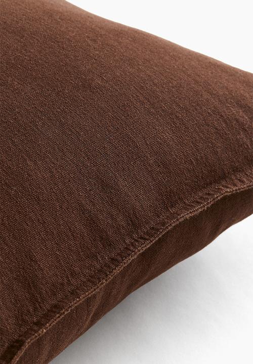 H&M - Linen-blend cushion cover - dark brown
