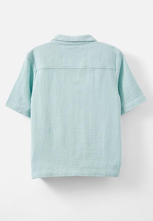 Cotton On - Cabana short sleeve shirt - barber blue/texture