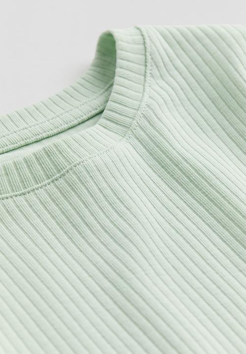 H&M - Ribbed cotton jersey top - light green