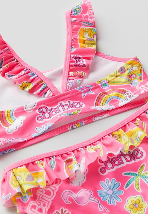 H&M - Flounced printed bikini - bright pink barbie
