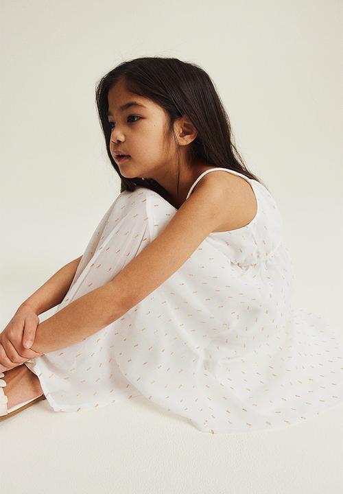 H&M - Asymmetric chiffon dress - white patterned 