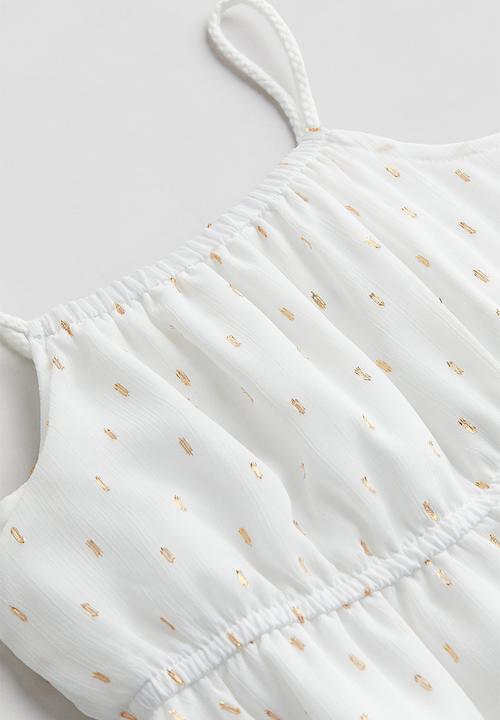 H&M - Asymmetric chiffon dress - white patterned 