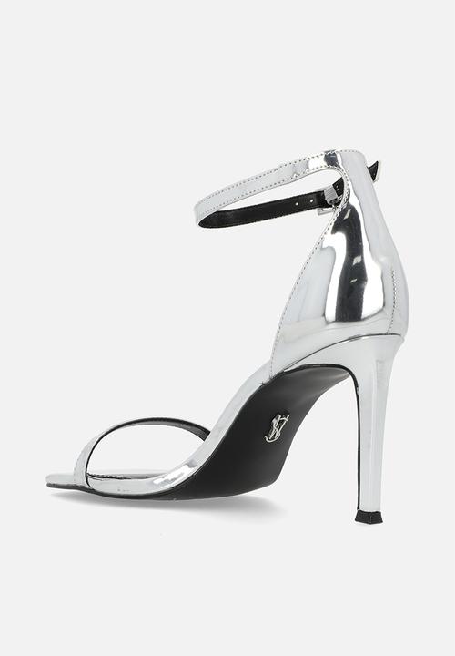 Steve Madden - Pivotal leather barely there heel - silver