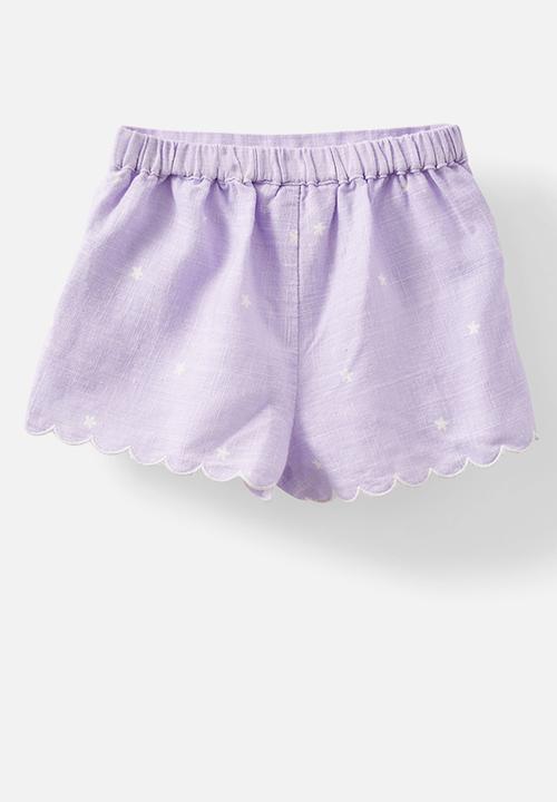 Cotton On - Bessy flutter sleeve top and short set - vintage lilac/ditsy flower