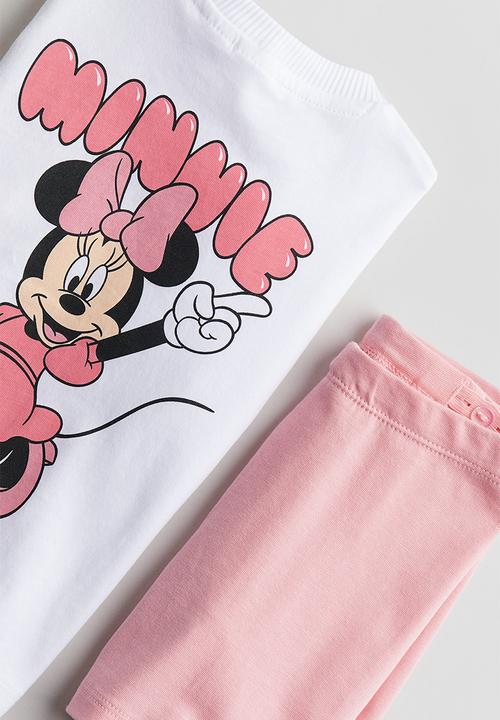 H&M - 2-Piece jersey set - light pink minnie mouse