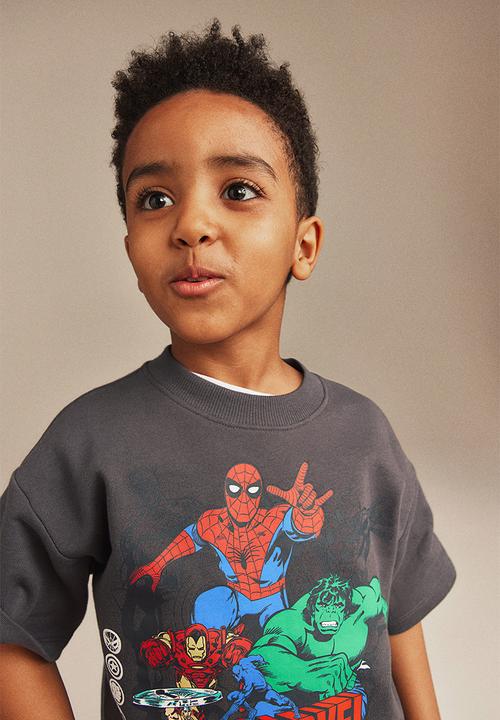 H&M - 2-Piece printed sweatshirt set - grey marvel comics 