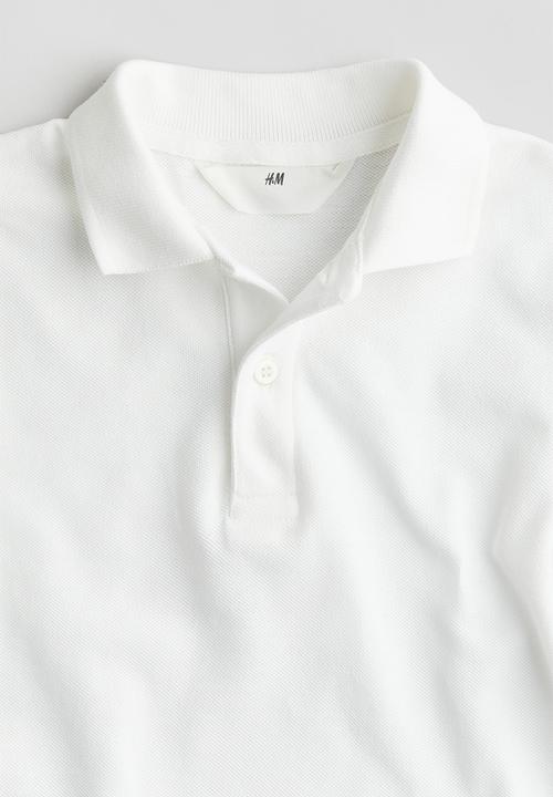 H&M - Cotton piqué polo shirt - white