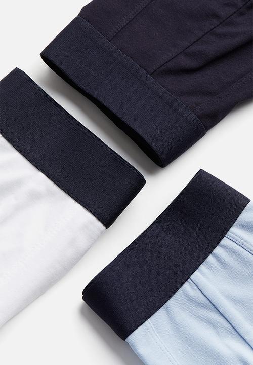 H&M - 3 pack xtra life™ mid trunks - white & light blue